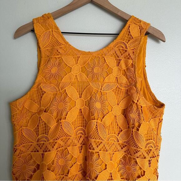 Anthropologie by Anthro Gold Lace Mini Shift Dress - Picture 3 of 7